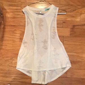 Karlie twisted back distressed tank